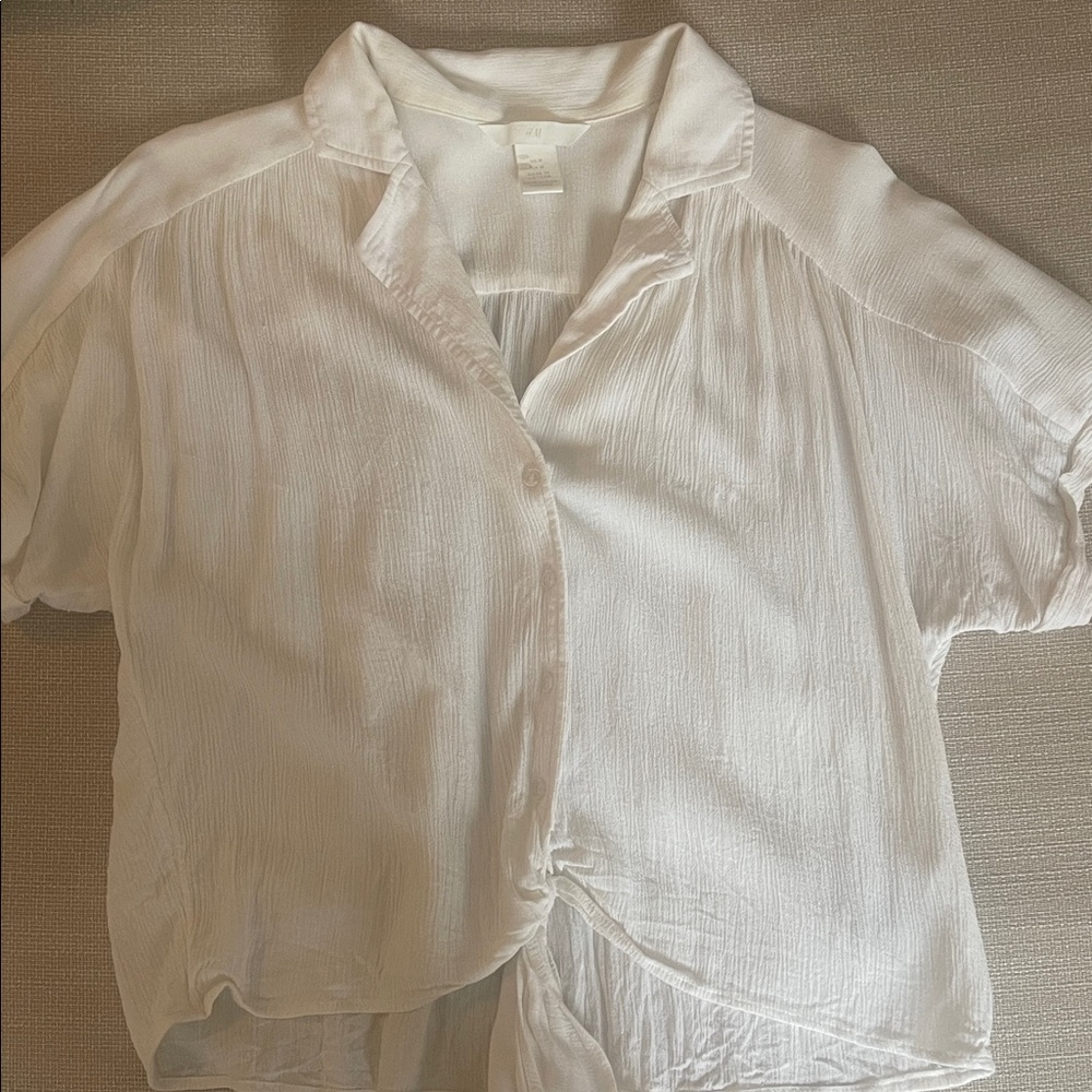 H&M Cream Button-Down Women's Shirt